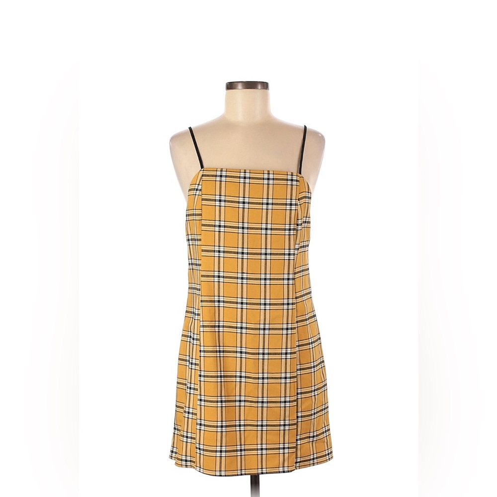 Urban Outfitters Mustard Plaid Mini Dress – Medium